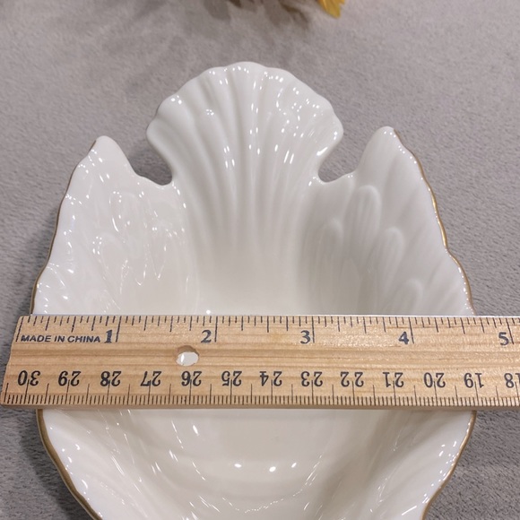 Vintage Lenox Dove Bird Candy Dish Cute Off White Open Ivory Bowl With Gold Trim - Picture 9 of 9